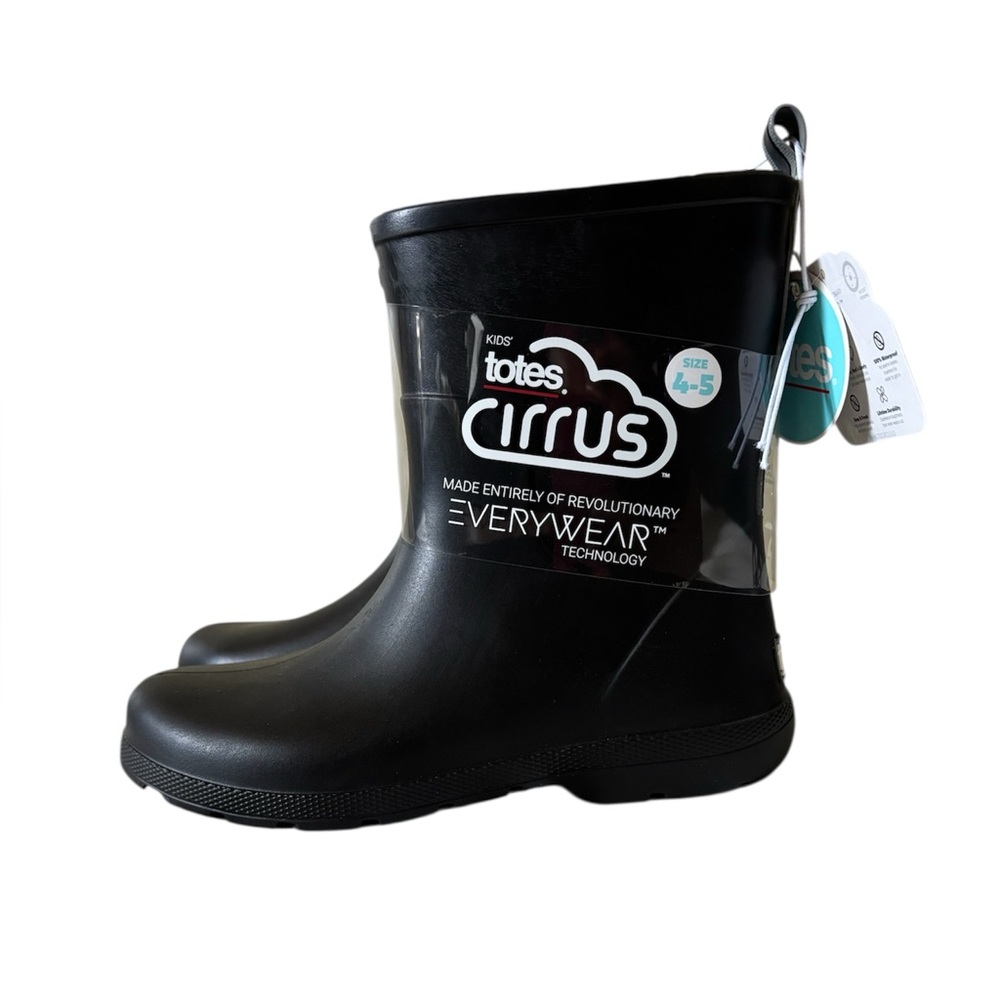 Totes Kid's Cirrus Charley Rain Boot Black Size 4-5